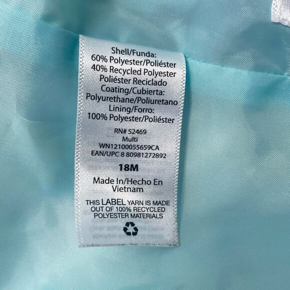 Wonder Nation Girls Light Blue Floral Raincoat Size 18 Months - Picture 5 of 5